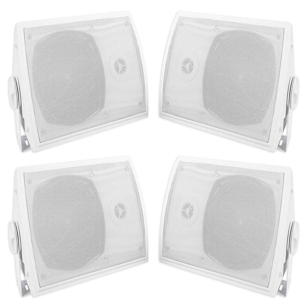 Rockville HP5S-8 5.25 Inch Outdoor Indoor Home Theater Speaker with Swivel Bracket, Weather Resistant Design, Clear Full Range Sound, for Homes Patios and Entertainment Spaces, 2-Pairs