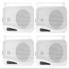 Rockville HP4S-8 4-in 360W Peak / 120W RMS Outdoor/Indoor Speakers, 8 Ohm, IPX44 Weather-Resistant, Swivel Brackets, Removable Paintable Grills, for Patio and Home Audio, 4-Piece view 1