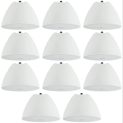 Rockville PEN-65T White 6.5" 70V/100V/8-Ohm Hanging Pendant Speakers, Crisp Audio, Simple Setup, Sturdy Design, Perfect for Offices and Cafes (11 Item)