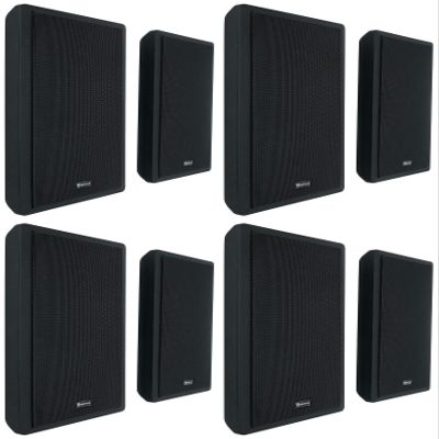 Rockville RockSlim Black 5.25" 240W Home Theater Speakers, 8 Ohm, Slim Wall-Mount Design, Clear Audio, Durable Build, for Home Theater Enthusiasts, 8-Piece