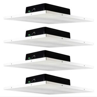 Rockville DCS8T 8 in 70V Commercial Drop Ceiling Tile PA Speaker, 30-Watt RMS 8 Ohm, 170Hz-17kHz Frequency Response, Metal Grille, for Office/Restaurant Business Installations, 4-Piece