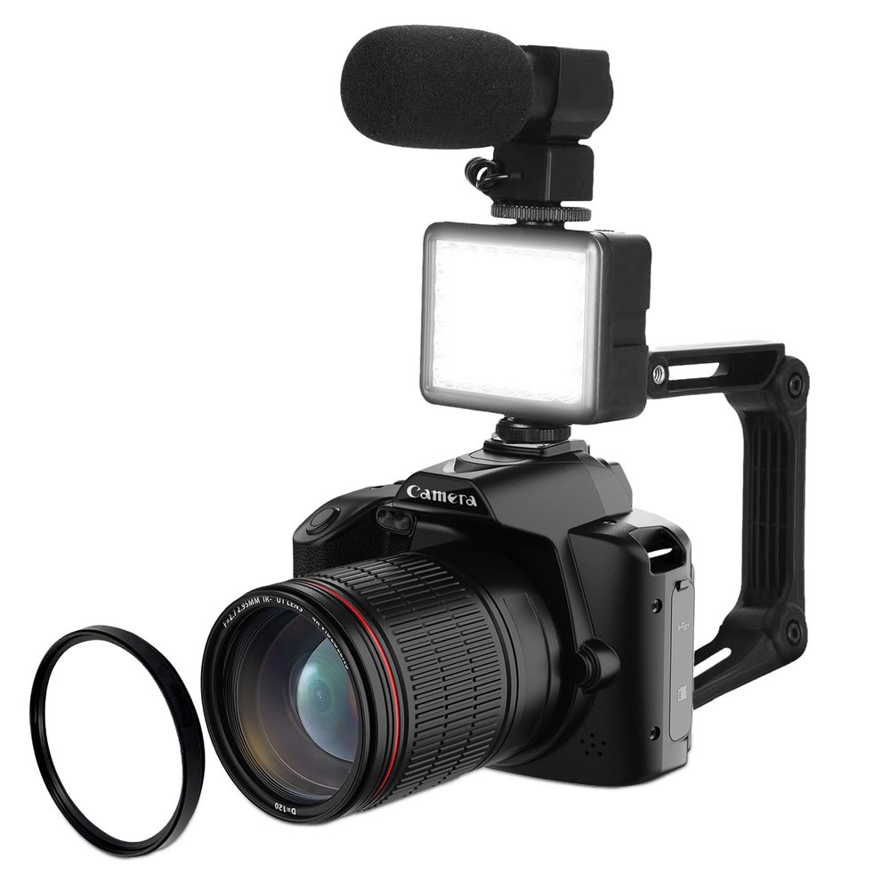 Yoidesu 4K Vlogging Camera for, 64MP Night Vision Digital Camera for Photography with, 3in Screen 16X Digital Zoom Camcorders Video Camera with Fill Light Mic Stabilizer