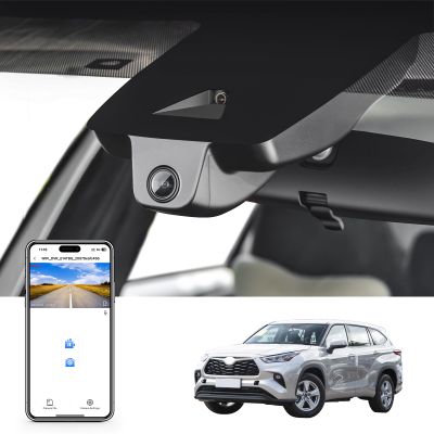 4K Dash Cam custom fit for Toyota Highlander & Hybrid Gen4 UX70 2020 2021 2022 2023 2024 2025 2026(Model A), E Limited L XLE XSE Platinum, Integrated OEM Look,UHD 2160P Video, App & WiFi, 64GB Card