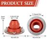 Tceapoo Tent Stove Jack Kit, Silicone High Temp Flexible Roof Jack Pipe Boot Metal Roofing Pipe Flashing for Bell Tent,Yurt,Wood Burner,Travel Stove (Pipe OD 1 3/4"-3 1/4") view 2