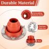 Tceapoo Tent Stove Jack Kit, Silicone High Temp Flexible Roof Jack Pipe Boot Metal Roofing Pipe Flashing for Bell Tent,Yurt,Wood Burner,Travel Stove (Pipe OD 1 3/4"-3 1/4") view 4
