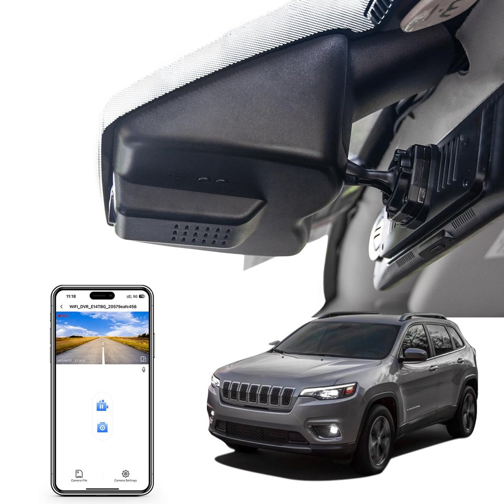 Mangoal 4K Dash Cam Custom fit for Jeep 5th Gen Cherokee 2014-2018 KL (Model C),Latitude Latitude Plus Limited Trailhawk, OEM Look, UHD 2160P Video, Easy to Install Free App and 64GB Card
