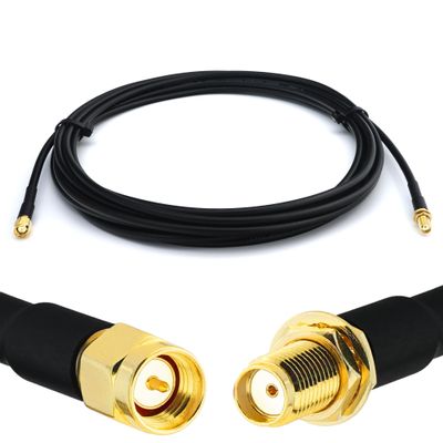 RANGEFUL SMA Cable 12m / 39.4ft Ultra Low Loss Coax Cable RG58 Extension Lead Black SMA Male to SMA Female Coaxial 50ohm