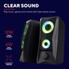 Trust Gaming GXT 606B Javv PC Gamer 2.0 Speaker with RGB LED Lighting, 12W (6W RMS), USB Power, 3.5 mm Jack, Compact Speaker System, Computer/Laptop - Black view 2