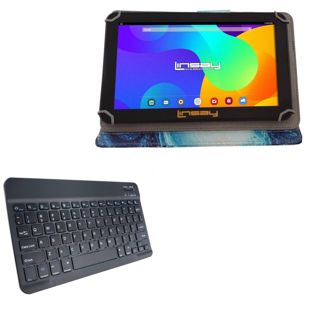BoxWave Keyboard Compatible with Linsay F10PCMO (10.1 in) - SlimKeys Bluetooth Keyboard, Portable Thin with Chiclet-Style Keys - Jet Black