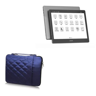 BoxWave Case Compatible with Dasung Not-eReader 103 (EP1030312) - Quilted Carrying Bag, Soft Synthetic Leather Cover w/Diamond Design - Navy