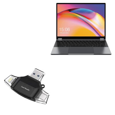 BoxWave Smart Gadget Compatible with Chuwi FreeBook - AllReader SD Card Reader, microSD Card Reader SD Compact USB - Jet Black