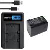 BnvxR Battery Pack + Charger for Sony HDR-CX560VE, HDR-CX570E, HDR-CX580VE, HDR-CX590VE Handycam Camcorder view 1