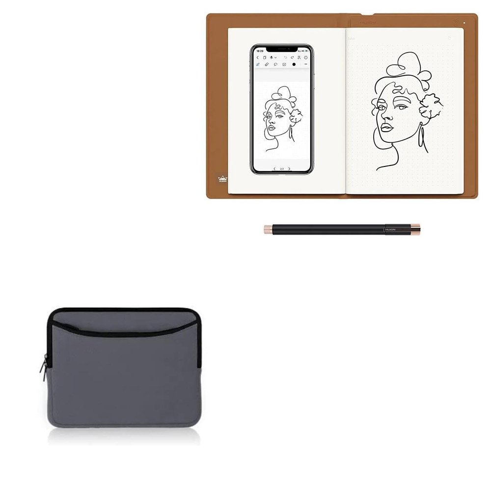 BoxWave Case Compatible with Huion Note - SoftSuit with Pocket, Soft Pouch Neoprene Cover Sleeve Zipper Pocket - Charcoal Grey