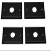 (4) Four Single Gang Blank Wall Plate for One XLR Male or Female Panel Mount D Type Black Steel view 2