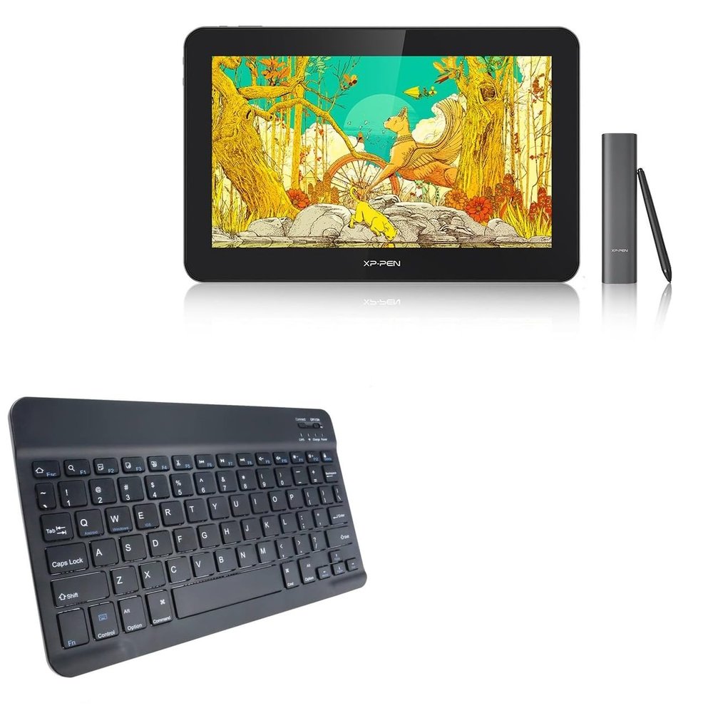 BoxWave Keyboard Compatible with XP-Pen Pro 16TP - SlimKeys Bluetooth Keyboard, Portable Thin with Chiclet-Style Keys - Jet Black