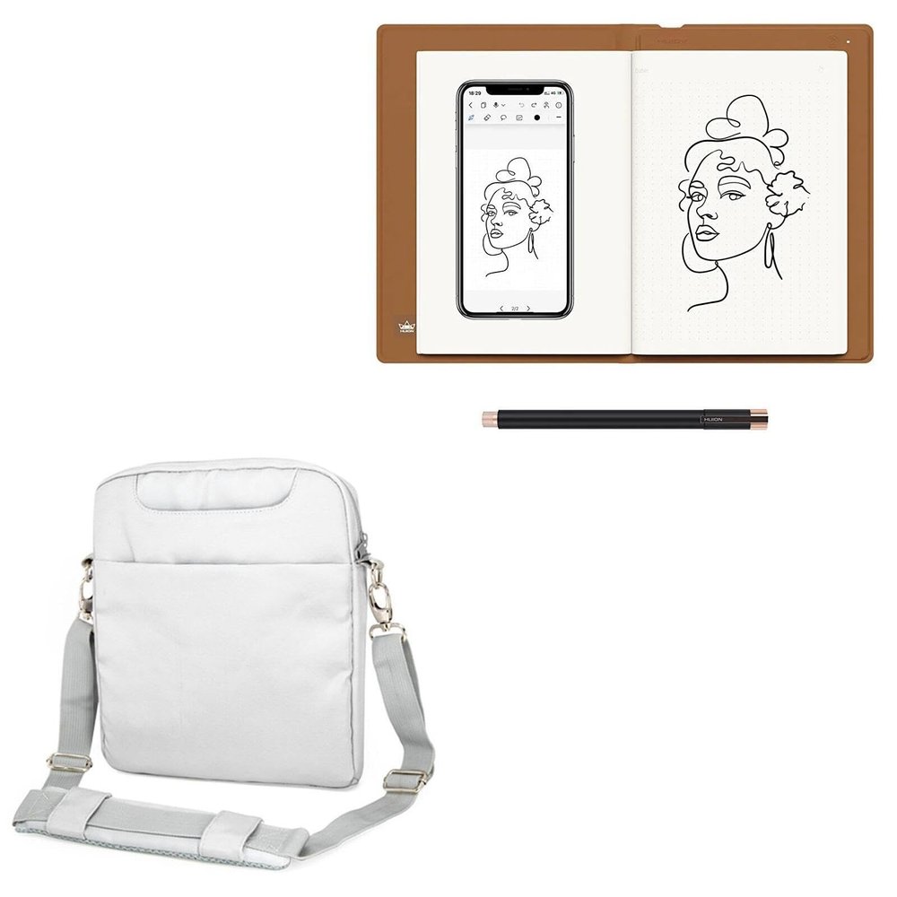 BoxWave Case Compatible with Huion Note - Encompass Urban Bag, Over Shoulder Messenger Straps Handle Bag Pockets - Cool Grey