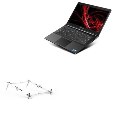 BoxWave Stand and Mount Compatible with RDP GeM Thinbook (15 in) - Pocket Aluminum Stand 3-in-1, Portable Multi Angle Viewing Riser - Metallic Silver