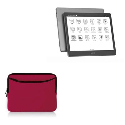 BoxWave Case Compatible with Dasung Not-eReader 103 (EP1030312) - SoftSuit with Pocket, Soft Pouch Neoprene Cover Sleeve Zipper Pocket - Crimson Red