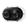 Hanwha PNM-7082RVD 2X2MP IR ICR extremeWDR Outdoor Network H.265 PoE+ Multi-Directional Dome Camera with 3~6mm(2X) Motorized varifocal 75 tilt Angle Lens, White/Aluminum view 3