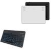 BoxWave Keyboard Compatible with Huion Inspiroy RTE-100 - SlimKeys Bluetooth Keyboard - with Backlight, Portable Slim LED 7 Colors - Jet Black