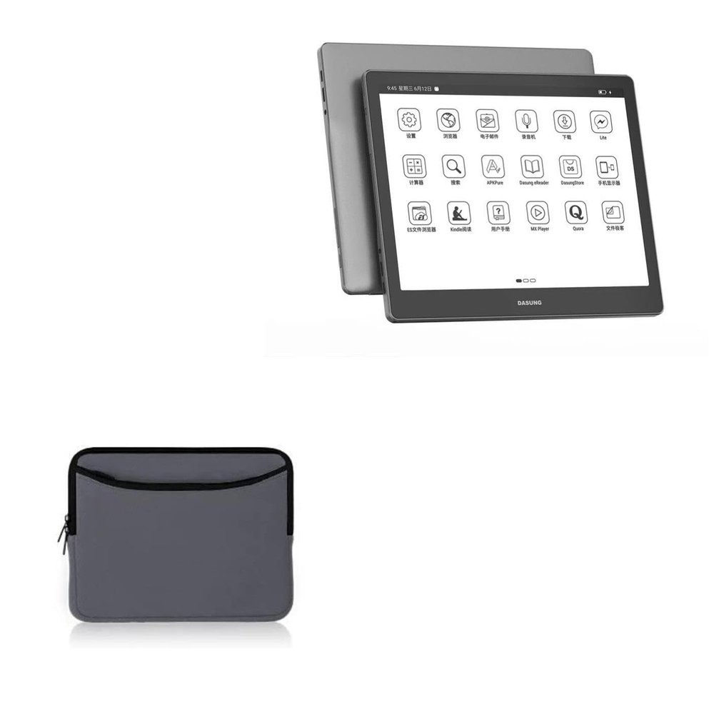 BoxWave Case Compatible with Dasung Not-eReader 103 (EP1030312) - SoftSuit with Pocket, Soft Pouch Neoprene Cover Sleeve Zipper Pocket - Charcoal Grey