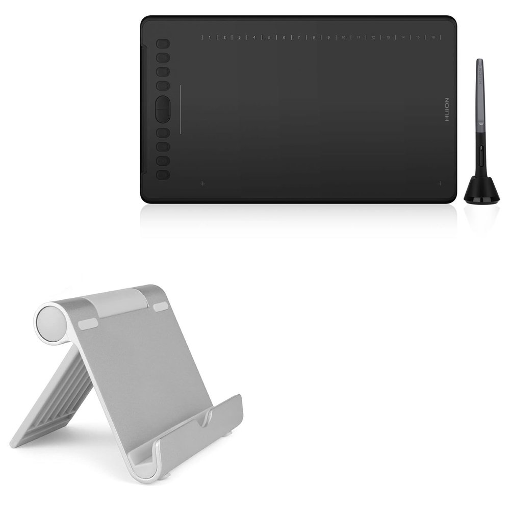 BoxWave Stand and Mount Compatible with Huion Inspiroy H1161 - VersaView Aluminum Stand, Portable, Multi Angle Viewing Sturdy