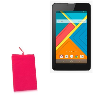 BoxWave Case Compatible with RDP Gravity Tablet PC (7 in) - Velvet Pouch, Soft Velour Fabric Bag Sleeve with Drawstring - Cosmo Pink