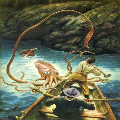 Cthulhu and the Kraken : Oberon Zell : Archival Quality Art Print
