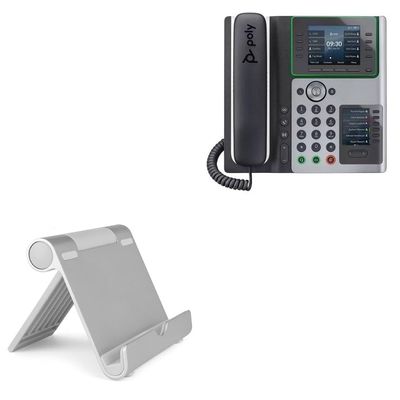 BoxWave Stand and Mount Compatible with Poly Edge E450 - VersaView Aluminum Stand, Portable, Multi Angle Viewing Sturdy