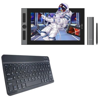 BoxWave Keyboard Compatible with XP-Pen Pro 16 - SlimKeys Bluetooth Keyboard, Portable Thin with Chiclet-Style Keys - Jet Black