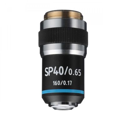 Accu-Scope Microscope Objective, 40xR DIN Semi Plan Achromat - N.A. 0.65-0.38mm Working Distance 160mm Length Fits EXC-120 Series Microscopes