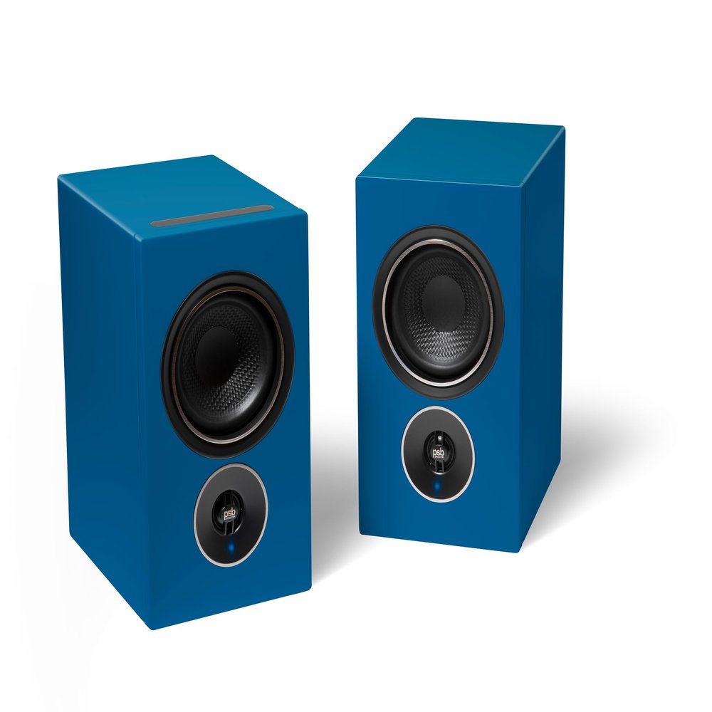 PSB Alpha iQ Streaming Powered Speakers with BluOS - Midnight Blue (Pair)
