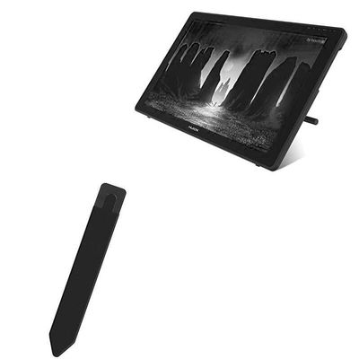 BoxWave Stylus Pouch Compatible with Huion Kamvas 22 (21.5 in) - Stylus PortaPouch, Pen Stylii Holder Carrier Portable Self-Adhesive - Jet Black