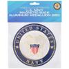 SHOP AWARDS AND GIFTS 4 Inch Round United States Military Shield Emblem Single Drink Cup Coaster, Metal Magnetic Decal Disc, 1 Pack, Navy view 1