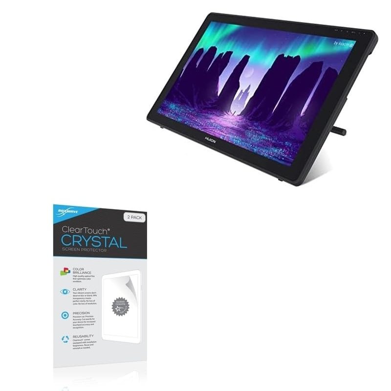 BoxWave Screen Protector Compatible with Huion Kamvas 22 (21.5 in) - ClearTouch Crystal (2-Pack), HD Film Skin - Shields from Scratches