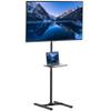 VIVO Extra Tall TV Floor Stand with Shelf for 13 to 50 inch Screens, LED OLED 4K Smart Flat, Curved Monitors, 70 inch Tall, Max VESA 200x200, Tall Pole for Treadmills, Ellipticals, Black, STAND-TV17-S view 1