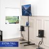 VIVO Extra Tall TV Floor Stand with Shelf for 13 to 50 inch Screens, LED OLED 4K Smart Flat, Curved Monitors, 70 inch Tall, Max VESA 200x200, Tall Pole for Treadmills, Ellipticals, Black, STAND-TV17-S view 2