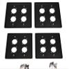 (4) Four Double Gang Blank Wall Plate for Four XLR Male or Female Panel Mount D Type BLACK Steel view 4