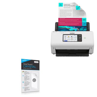 BoxWave Screen Protector Compatible with Brother ADS-4700W - ClearTouch Crystal (2-Pack), HD Film Skin - Shields from Scratches