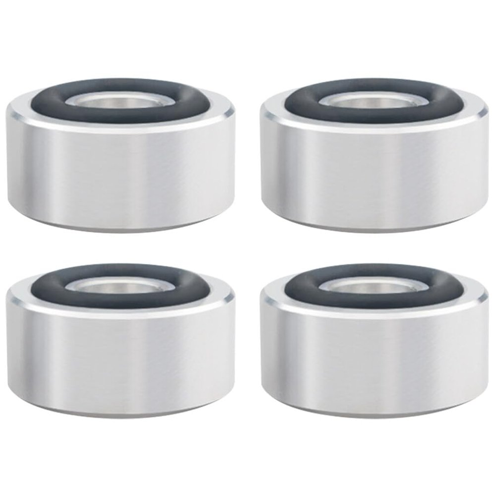 Uonlytech 4pcs Aluminum Alloy Speaker Isolation Pads Durable Floor Protectors for Turntables and Speakers Vibration Absorption Base Mat Improves Sound Quality Easy Installation Compatible
