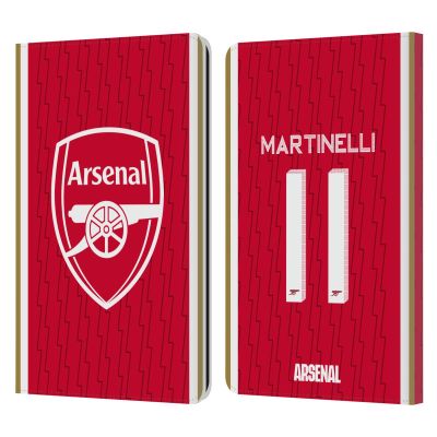 Head Case Designs Officially Licensed Arsenal FC Gabriel 2023/24 Players Home Kit Leather Wallet Case Compatible with Kindle Paperwhite 1/2 / 3