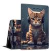 GFRGTFHYT for Kindle Scribe 10.2 inch Case 2022 Release PU Leather Slim Lightweight Multiple Angles Stand Smart Cover with Auto Wake/Sleep for Kindle Scribe 10.2",Cat with Headphones view 1