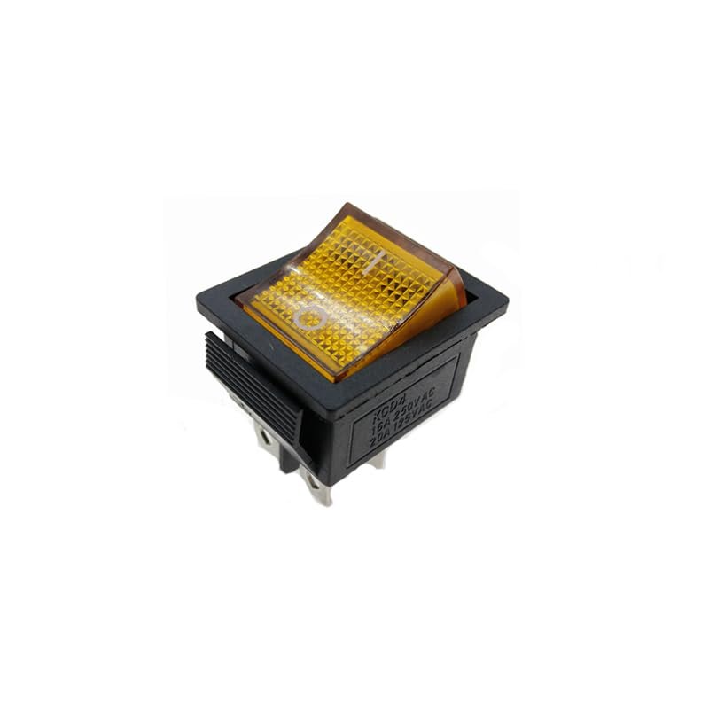 Baomain Boat Rocker Switch DPST ON/Off Snap 4 Pin 16A/250V Red Light UL TUV List Pack of 5PCS ()