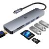 USB C Hub, TOTU 6-in-1 USB-C Adapter, Delivers 4K Display via HDMI, 2 USB 3.0 Ports for Wired 5Gbps Speed, SD/TF Card Reading, and Plug-Quick-Response Convenience view 1