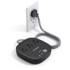 Flat Plug Power Strip, 6ft Flat Extension Cord - 3 Outlets 4 USB Ports (2 USB C) 22.5W/4.5A Desktop Charging Station, Power Strip No Surge Protection for Cruise Ship, Dorm Room Travel Essentials - BK view 1