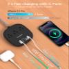 Flat Plug Power Strip, 6ft Flat Extension Cord - 3 Outlets 4 USB Ports (2 USB C) 22.5W/4.5A Desktop Charging Station, Power Strip No Surge Protection for Cruise Ship, Dorm Room Travel Essentials - BK view 2