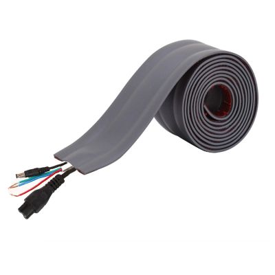 3.2ft Floor Cable Cover Adhesive, Wire Cover for Floor, Cable Grip Floor Cord Cover, Overfloor Cord Protector, Cable Management Prevent Cable Trips & Protect Wires (Color : Gray, Size : 55mm(2.16'')