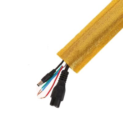 3.2ft Floor Cable Cover Adhesive, Wire Cover for Floor, Cable Grip Floor Cord Cover, Overfloor Cord Protector, Cable Management Prevent Cable Trips & Protect Wires (Color : Gold, Size : 55mm(2.16'')