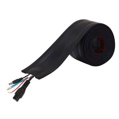 3.2ft Floor Cable Cover Adhesive, Wire Cover for Floor, Cable Grip Floor Cord Cover, Overfloor Cord Protector, Cable Management Prevent Cable Trips & Protect Wires (Color : Black, Size : 55mm(2.16''