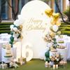 6FT Ivory Arch Cover - Polyester Fitted Wedding Arch Stand Covers Round Top Chiara Arch Backdrop Cover for Birthday Party Banquet Photo Background Decoration view 2